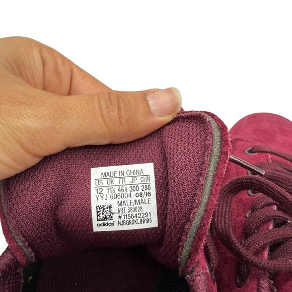 Adidas‎ Stan Smith Velvet Maroon Sneaker Men’s Size 12 - Picture 6 of 8